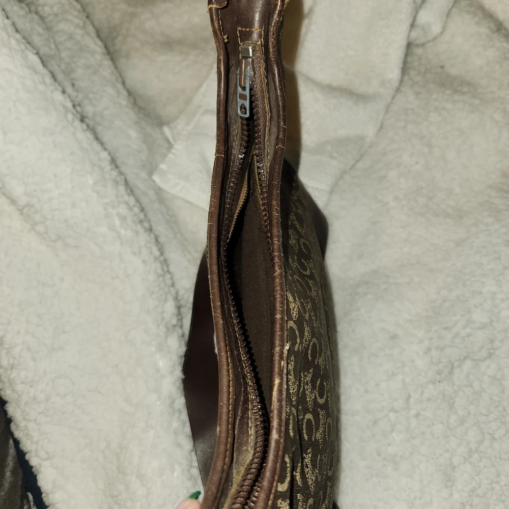 Celine Chocolate Brown Denim Canvas Hobo - Picture 12 of 13